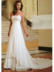 Róma, elegánsan egyszerű muszlin esküvői ruha, Mon Cheri