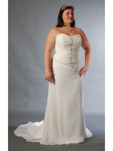 Ekrü könnyed muszlin molett menyasszonyi ruha, Eternity Bride